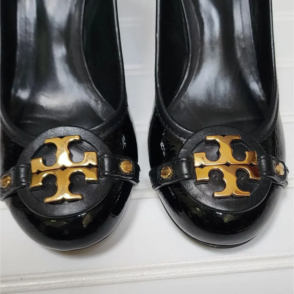 Tory Burch Aaden Black Patent Leather Pumps Size 7